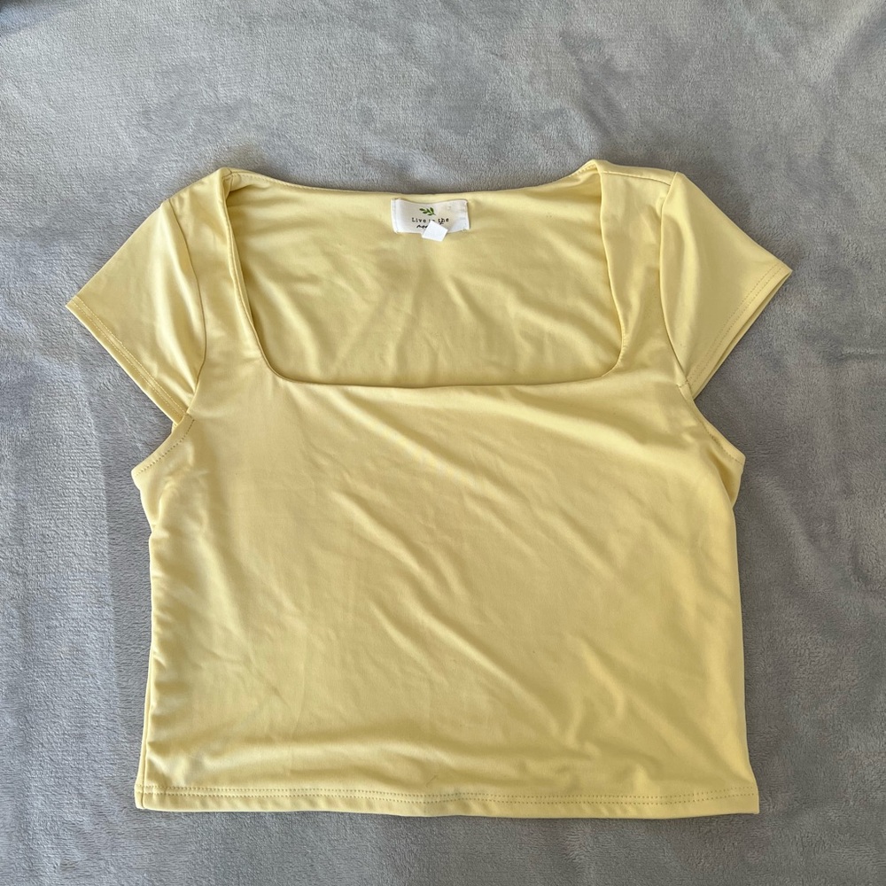 Butter Yellow Square Neck Top